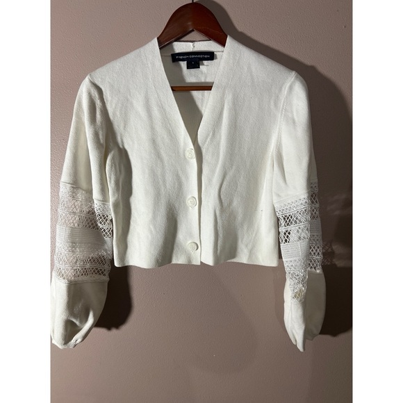 White Lace Sleeve Cardigan - Picture 1 of 3